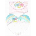 Ano 1984. Conjunto de Papel de Carta Little Twin Stars Heart Sanrio