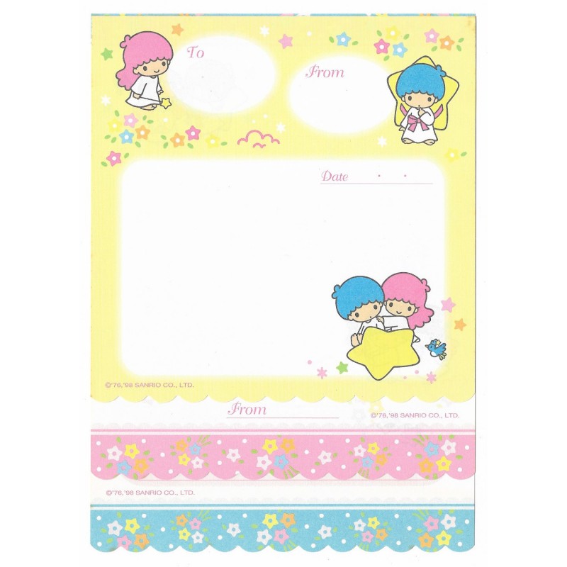 Ano 1998. Kit 3 Papéis de Carta Little Twin Stars Antigo (Vintage) Sanrio