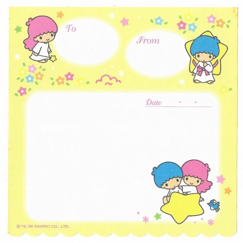 Ano 1998. Kit 3 Papéis de Carta Little Twin Stars Antigo (Vintage) Sanrio