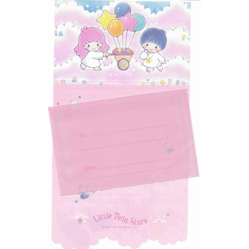 Ano 1983 Conjunto de Papel de Carta Little Twin Stars1 Vintage Sanrio