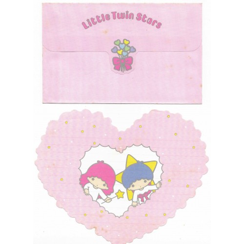 Conjunto de Papel de Carta Antigo Little Twin Stars Coração CBR