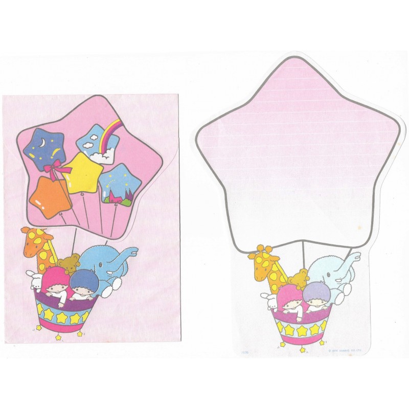 Conjunto de Papel de Carta Antigo Little Twin Stars Ballon