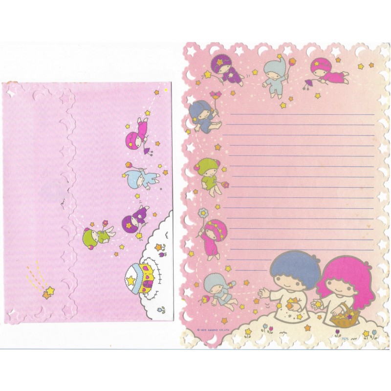 Conjunto de Papel de Carta Antigo Little Twin Stars Ballon