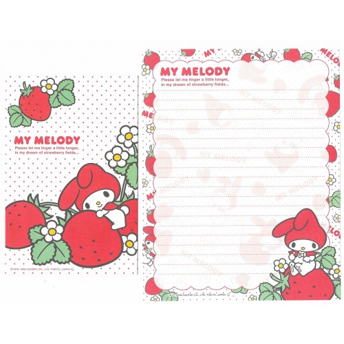 Ano 2009 Conjunto de Papel de Carta My Melody Strawberry Fields Sanrio