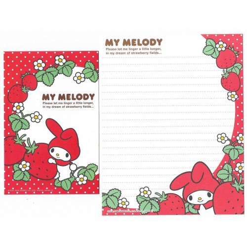 Ano 2009 Conjunto de Papel de Carta My Melody Strawberry Field2 Sanrio