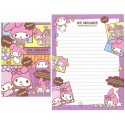 Ano 2010. Conjunto de Papel de Carta My Melody Happy4 Sanrio