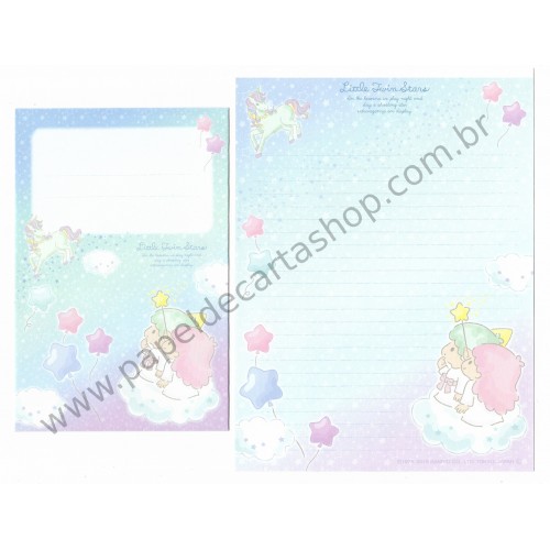 Ano 2015. Conjunto de Papel de Carta Little Twin Stars 212TS Sanrio