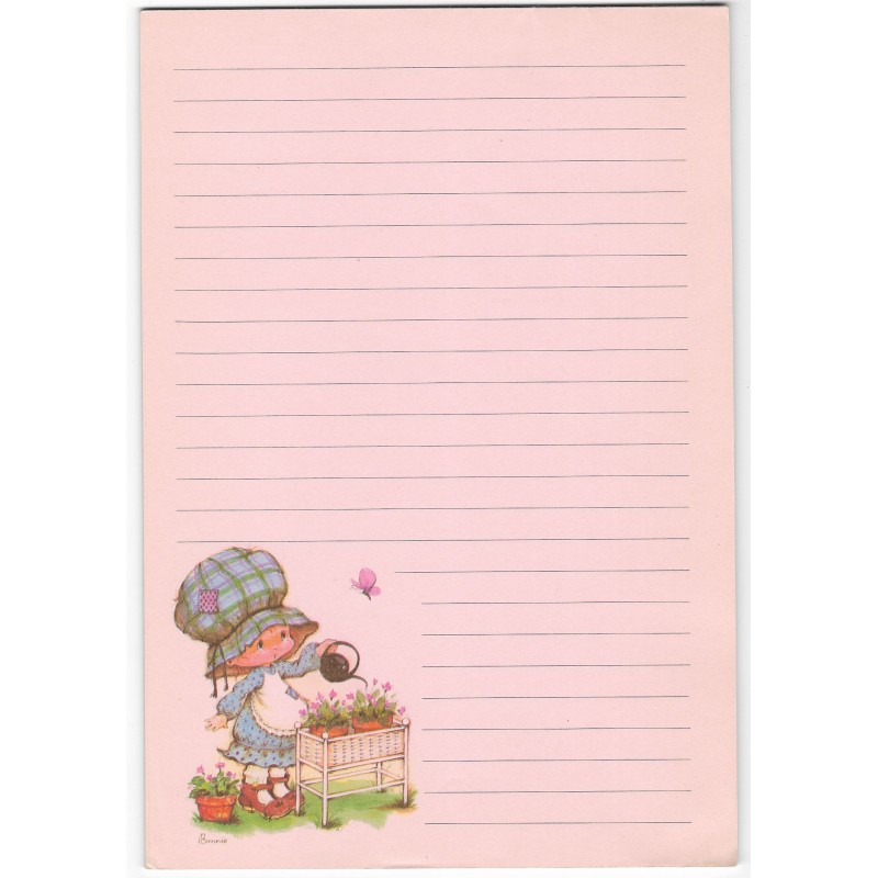 Papel de Carta Antigo Importado Bonnie Bonnets Happiness