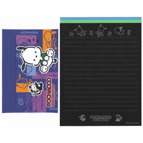 Ano 1998. Conjunto de Papel de Carta Pochacco TRIO Vintage Sanrio