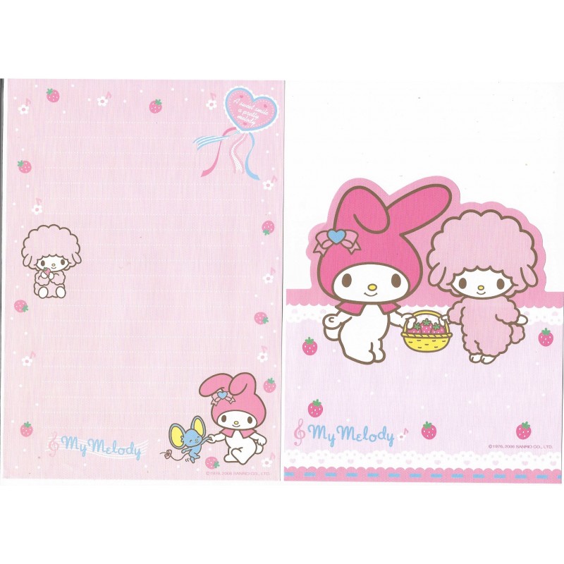 Ano 2006. Kit 4 Papéis de Carta My Melody Sweet Sanrio