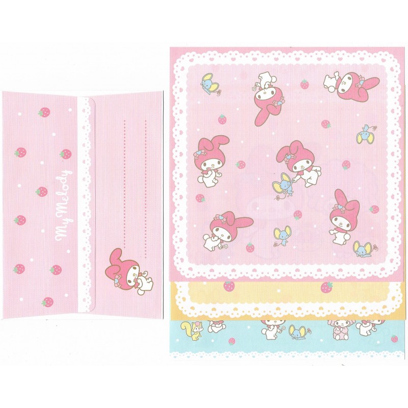 Ano 2006. Conjunto de Papel de Carta My Melody Strawberry Sanrio