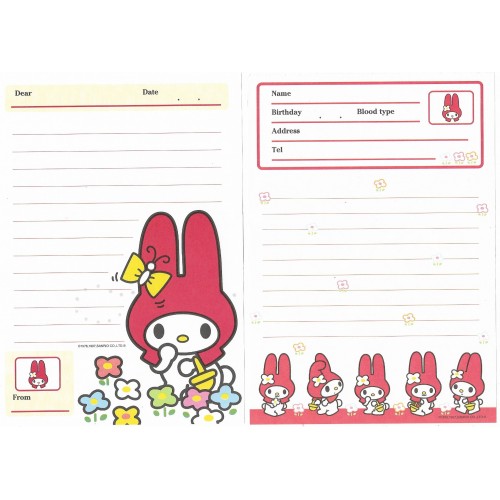 Ano 1997. Kit 2 Papéis de Carta M My Melody Antigo (Vintage) Sanrio