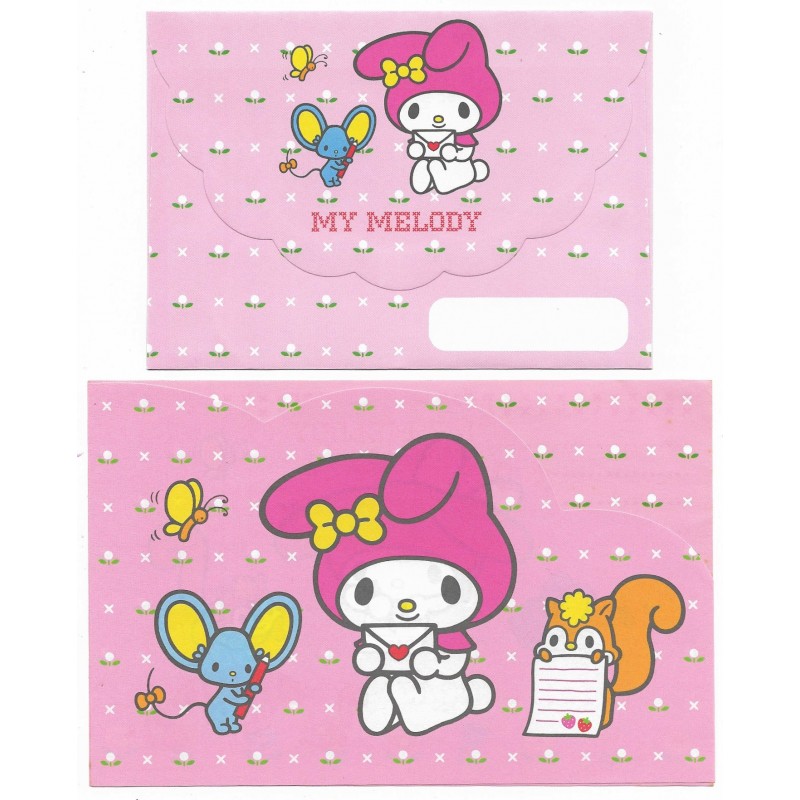 Ano 2000. Conjunto de Papel de Carta My Melody Pink Antigo (Vintage) Sanrio