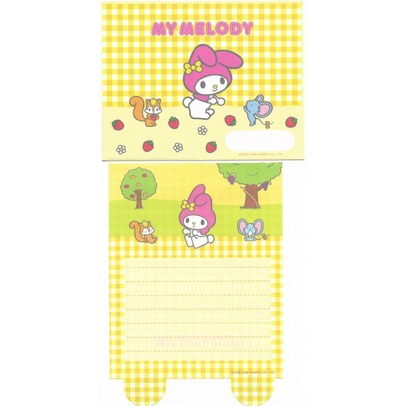 Ano 1999. Conjunto de Papel de Carta My Melody CAM Antigo Sanrio