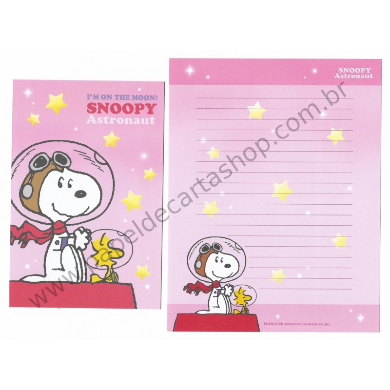 Conjunto de Papéis de Carta Snoopy Astronaut CRS - Peanuts