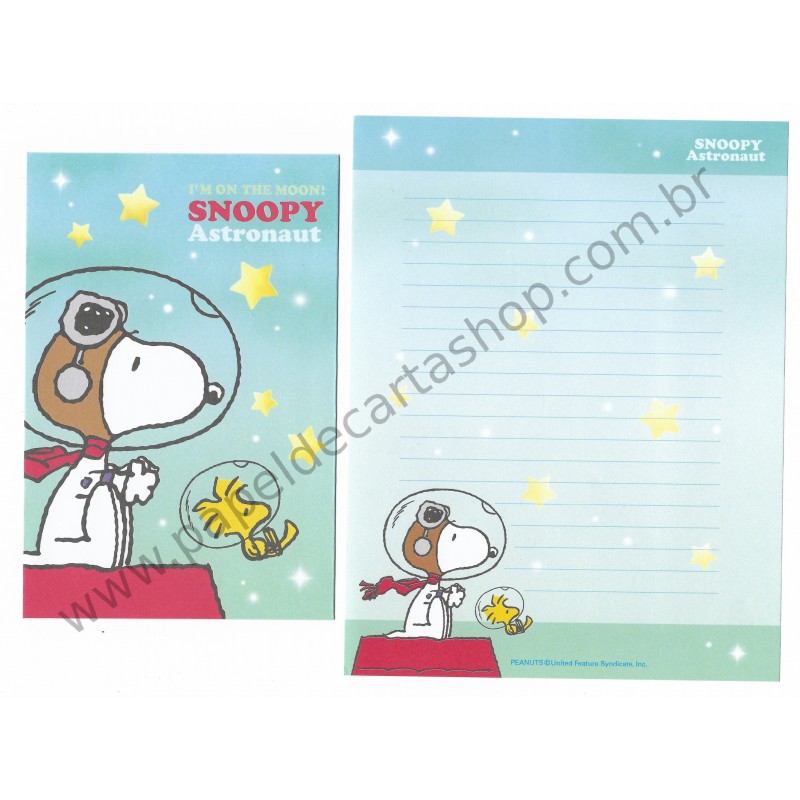 Conjunto de Papéis de Carta Snoopy Astronaut CVD - Peanuts