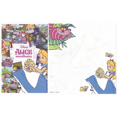 Kit 2 Conjuntos de Papel de Carta Disney Alice in Wonderland Trio