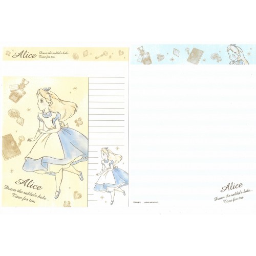 Kit 2 Conjuntos de Papel de Carta Disney Alice Time For Tea