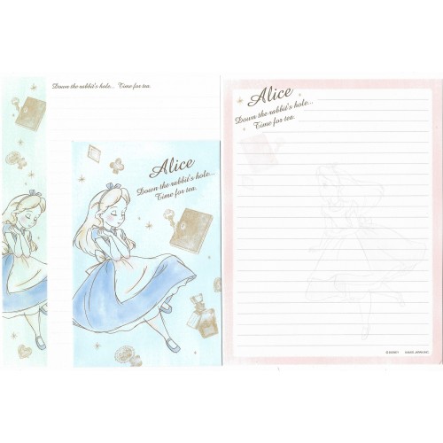 Kit 2 Conjuntos de Papel de Carta Disney Alice Time For Tea