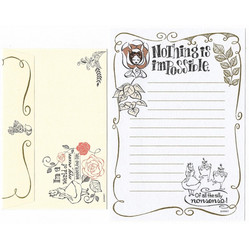 Conjunto de Papel de Carta Vintage Alice Wonderland Girl