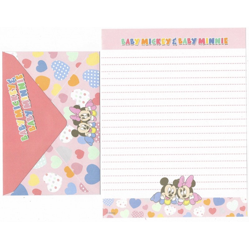 Conjunto de Papel de Carta Disney Baby Mickey & Baby Minnie