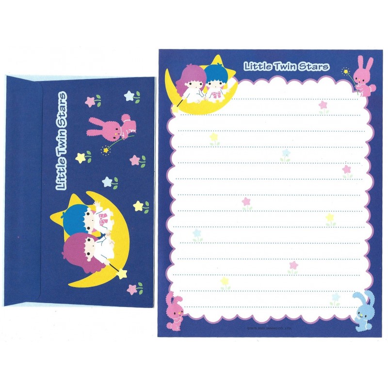 Ano 2000. Conjunto de Papel de Carta Little Twin Stars Vintage Sanrio