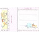 Ano 2005. Conjunto de Papel de Carta Little Twin Stars Elephant Sanrio