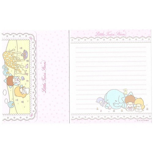 Ano 2005. Conjunto de Papel de Carta Little Twin Stars Elephant Sanrio