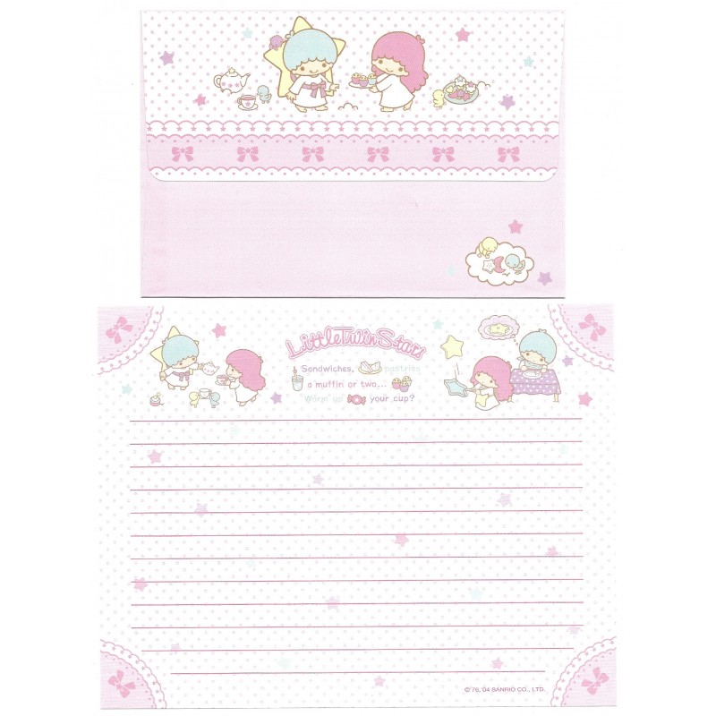 Ano 2004. Conjunto de Papel de Carta Little Twin Stars Snack2 Sanrio