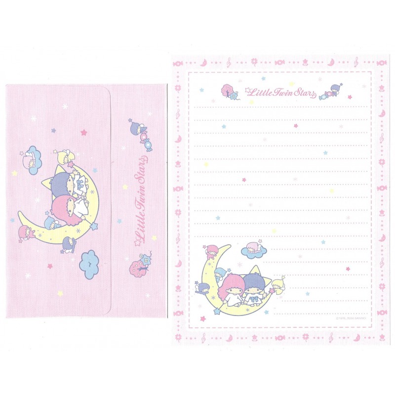 Ano 2004. Conjunto de Papel de Carta Little Twin Stars Moon2 Sanrio