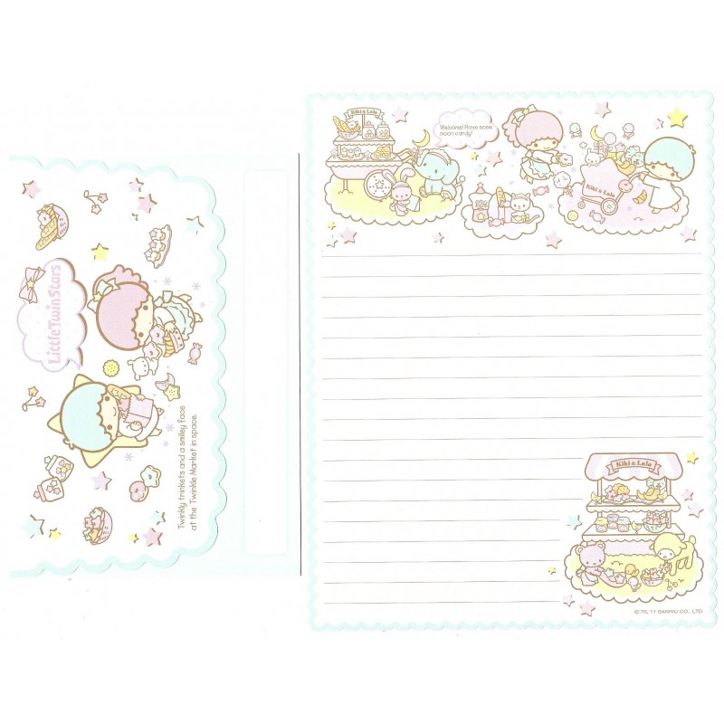 Ano 2012 Conjunto de Papel de Carta Little Twin Stars Market VD Sanrio