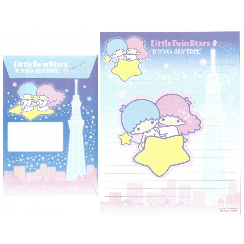 Ano 2012 Conjunto de Papel de Carta Little Twin Stars Skytree Sanrio