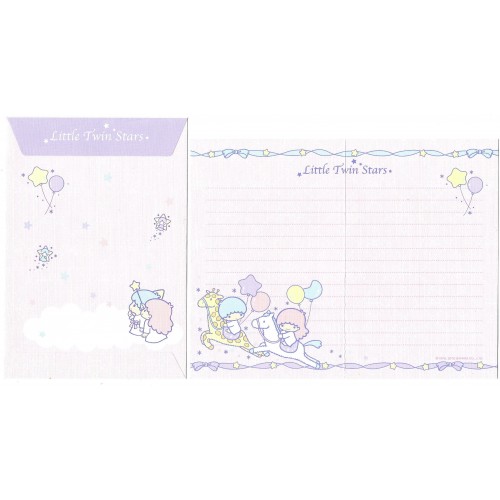 Ano 2010. Conjunto de Papel de Carta Little Twin Stars Balloon Sanrio