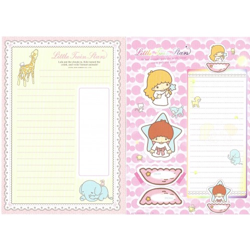 Ano 2006. Lote 16 Papéis de Carta Little Twin Stars Animals Sanrio
