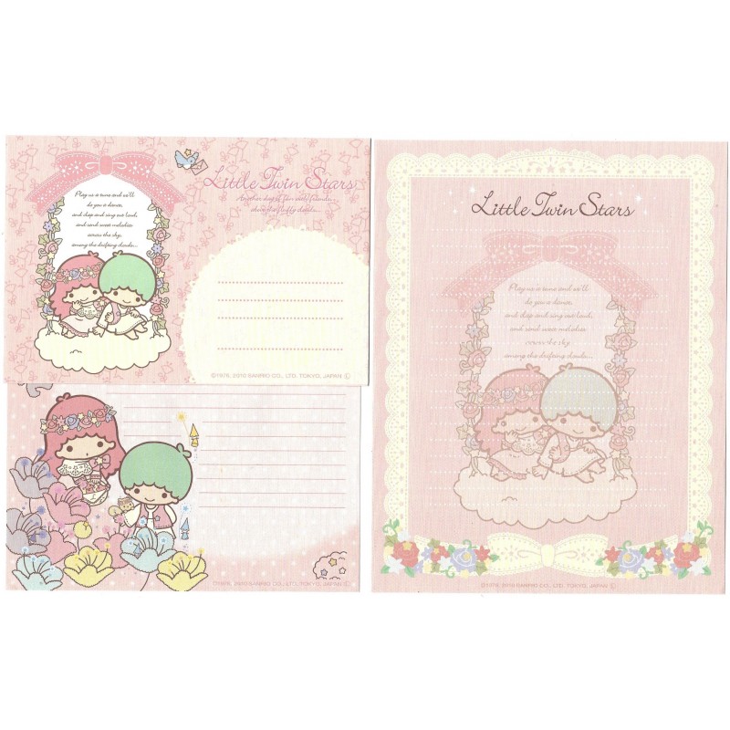 Ano 2010. Conjunto de Papel de Carta Little Twin Stars Friends1 Sanrio