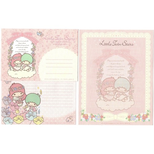 Ano 2010. Conjunto de Papel de Carta Little Twin Stars Friends1 Sanrio