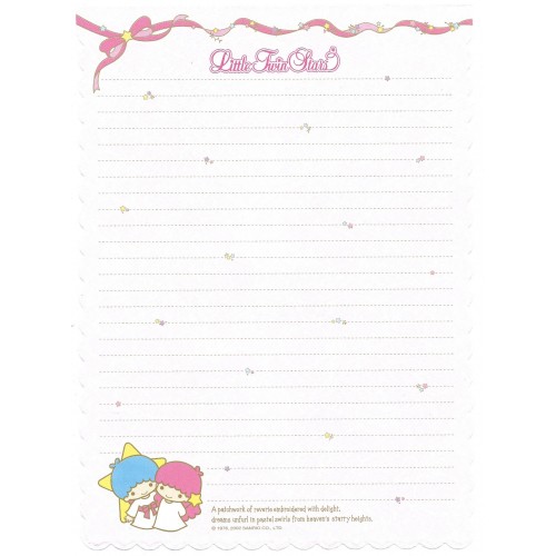 Ano 2002. Papel de Carta A4 Little Twin Stars Sanrio
