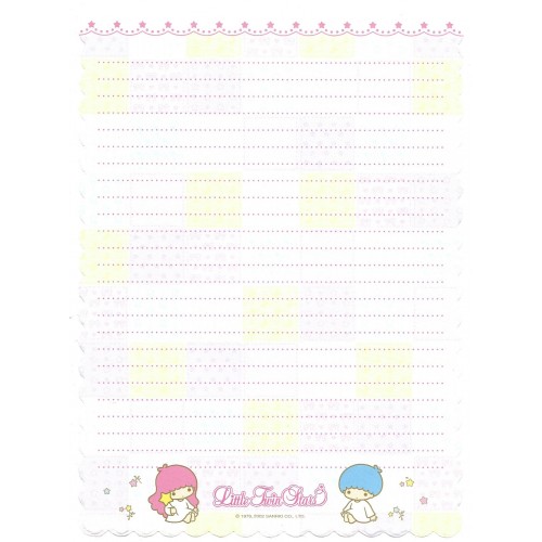 Ano 2002. Papel de Carta A4 Little Twin Stars Patchwork Sanrio