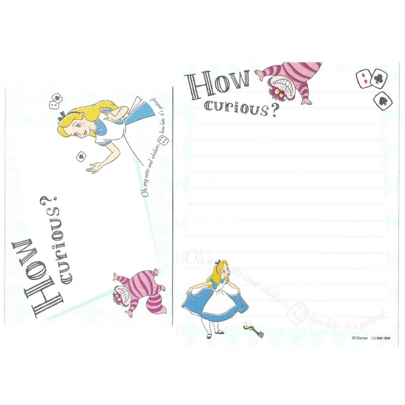 Conjunto de MINI-Papel de Carta Disney ALICE How Curious 1