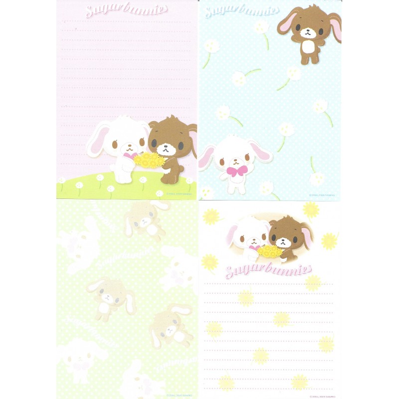 Ano 2009. Kit 4 Notas Sugarbunnies Sanrio