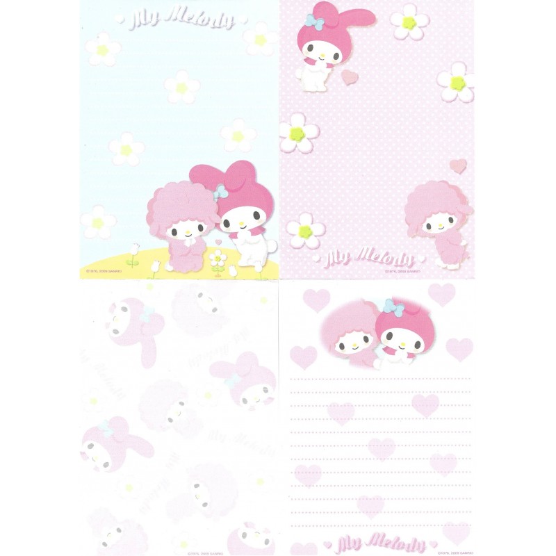 Ano 2009. Kit 4 Notas My Melody Good Friends Sanrio