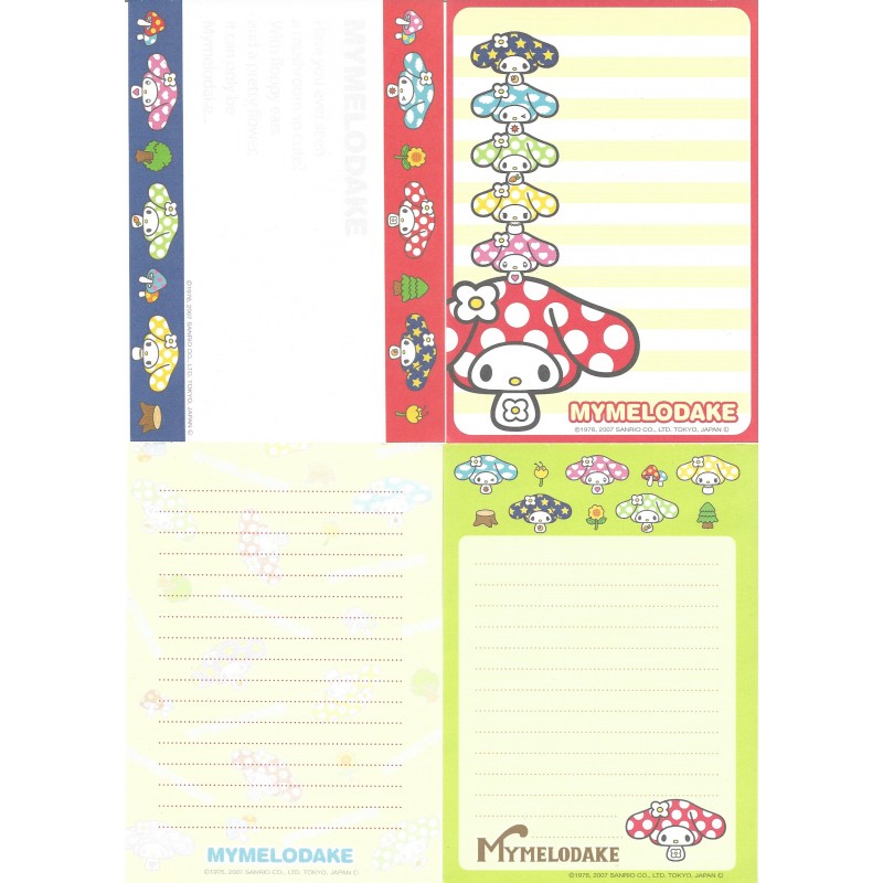 Ano 2007. Kit 4 Notas My Melody My Melodake Sanrio