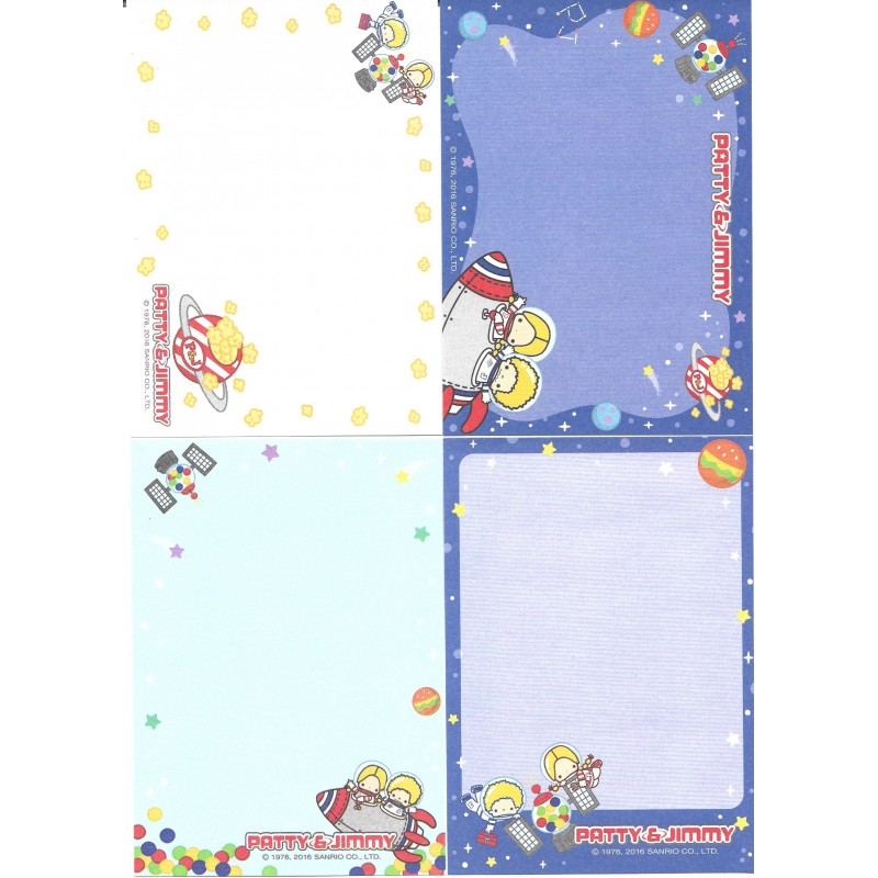 Ano 2016. Kit 4 Notas Sanrio Characters Patty & Jimmy 55th Sanrio