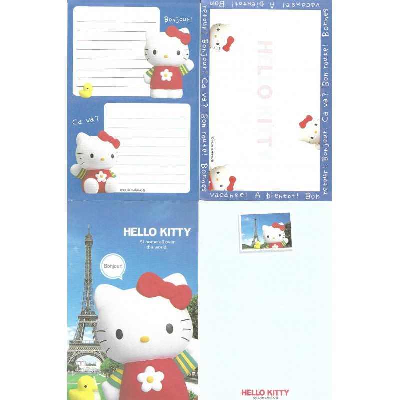 Ano 1998. Kit 4 Notas Hello Kitty Itty-Bitty Vintage Sanrio