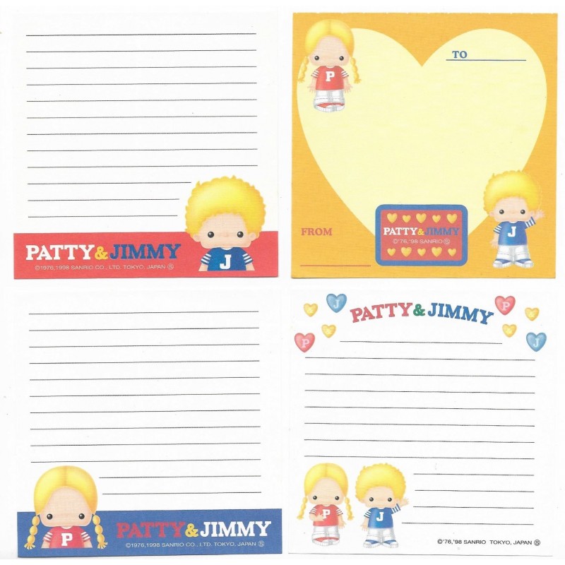 Ano 1998. Kit 4 Notas Patty & Jimmy Sanrio