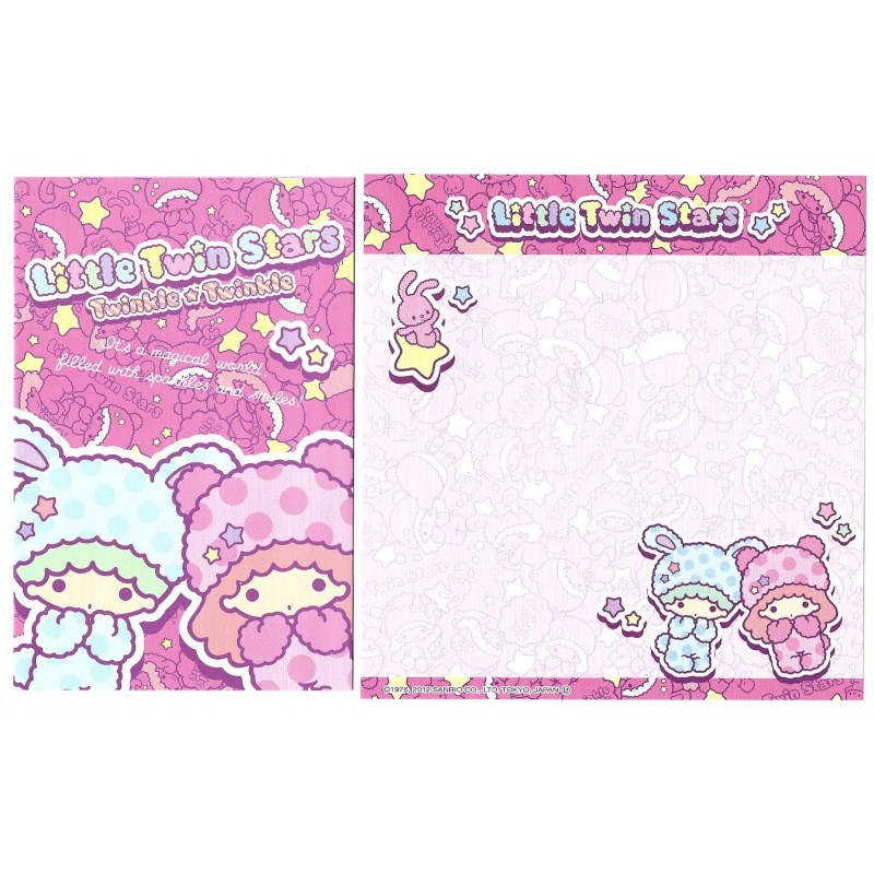 Ano 2012. Kit 4 Conjuntos de Papel de Carta Little Twin Stars Sparkles and Smiles Sanrio