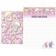 Ano 2012. Kit 4 Conjuntos de Papel de Carta Little Twin Stars Sparkles and Smiles Sanrio