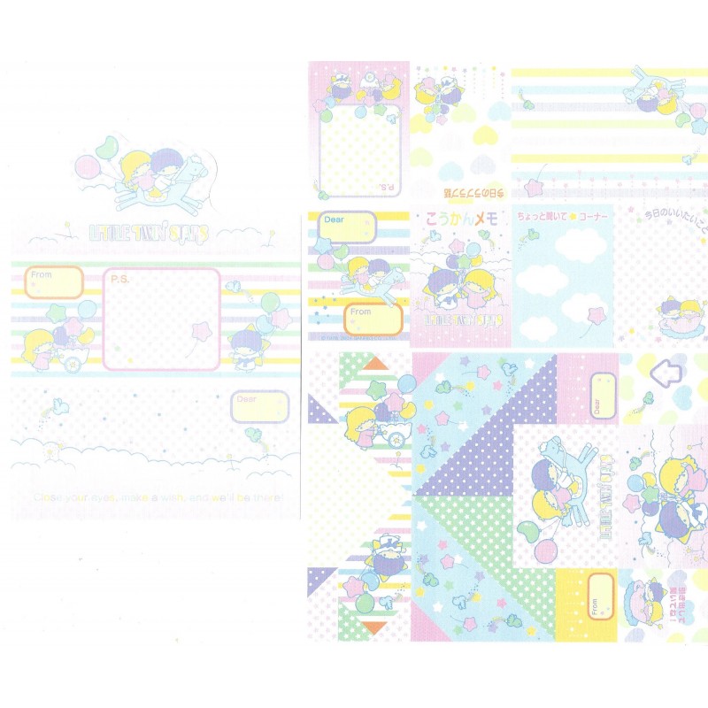 Ano 2004. Kit 3 Notas Little Twin Stars Baloons Sanrio