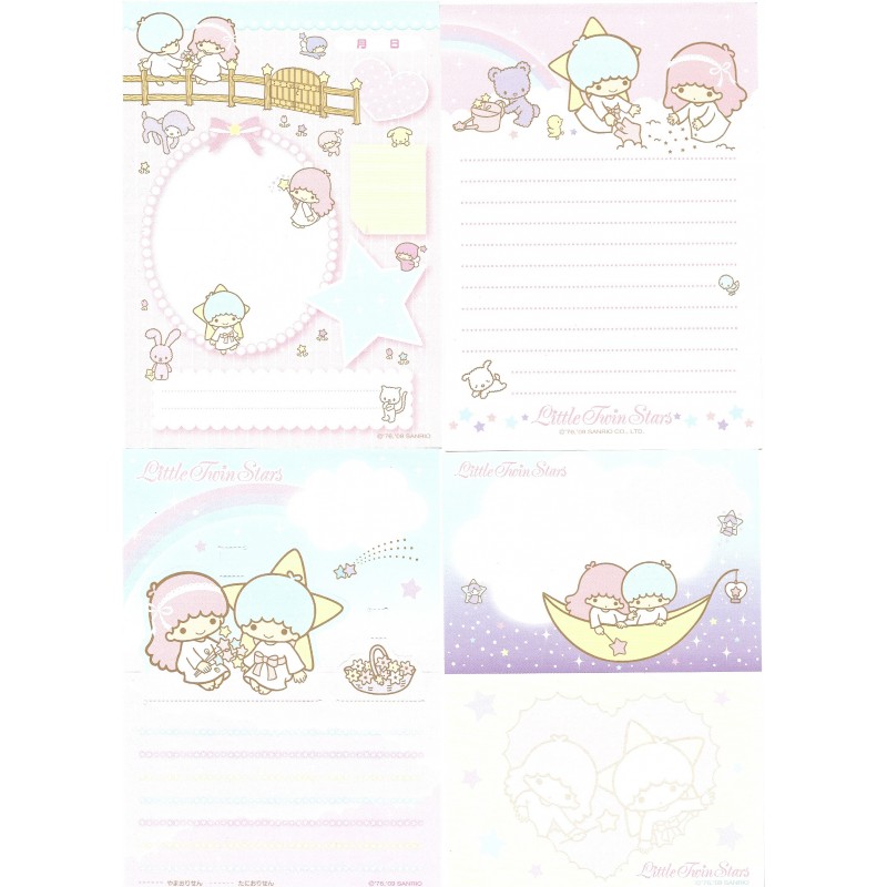 Ano 2009. Kit 4 NOTAS Little Twin Stars Sanrio