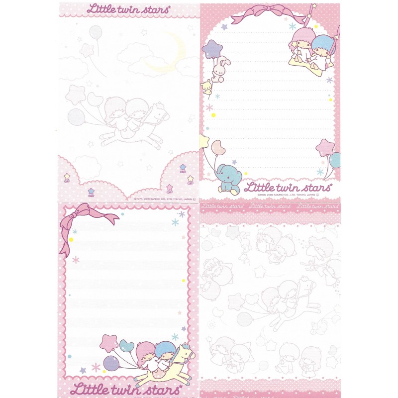 Ano 2009. Kit 4 NOTAS Little Twin Stars K1 Sanrio